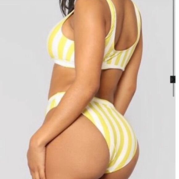 NWT Madrid striped bikini set swimsuit green high waist Sz- XL - Picture 1 of 6